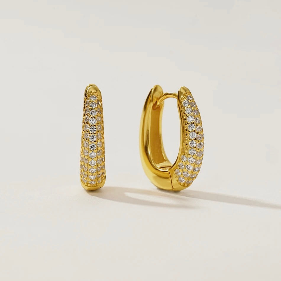 Amalfi Pave Dome Hoops