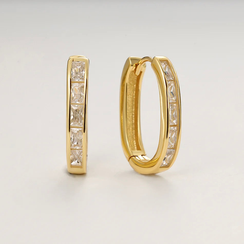 Oval Baguette Hoops