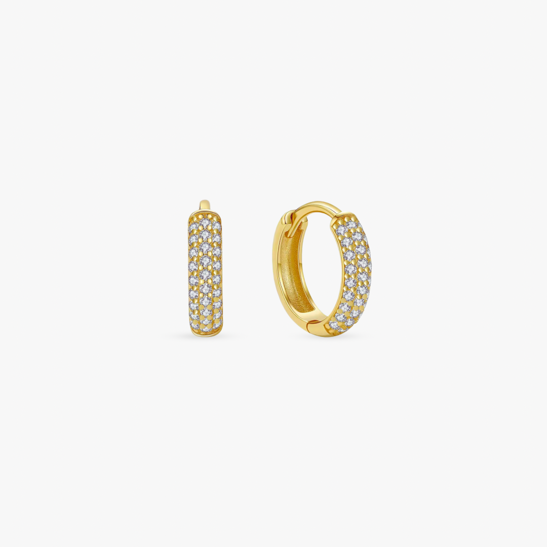 Triple Pave Hoops