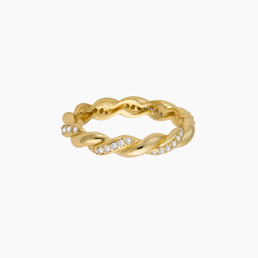 Pave Rope Twist Ring