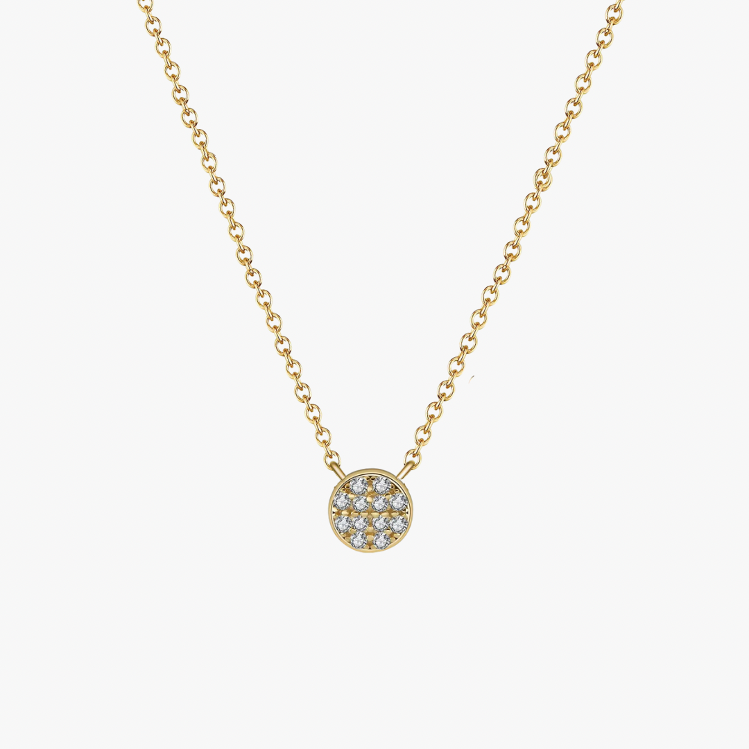 Pave Disc Necklace