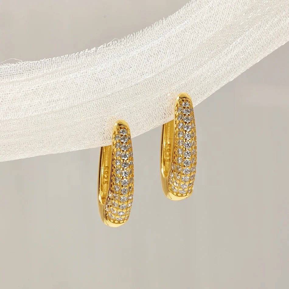 Amalfi Pave Dome Hoops