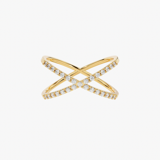 Pave X Ring