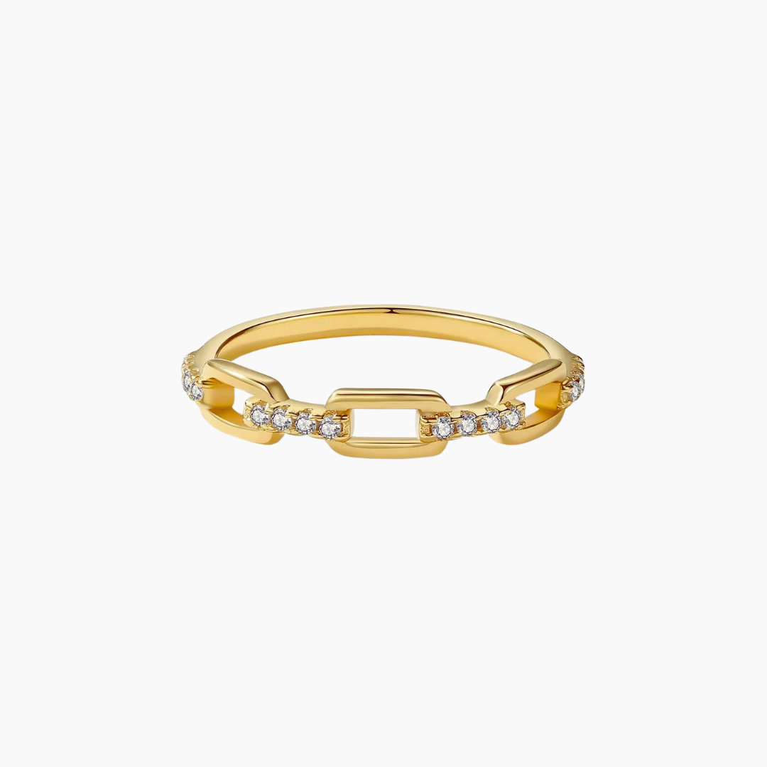 Pave Chain Link Ring